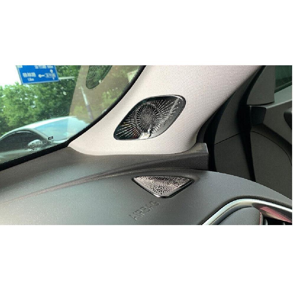 A Post Speaker Sticker Cover Trim 2* For Chevrolet Malibu 2016-2021 Steel Gloss