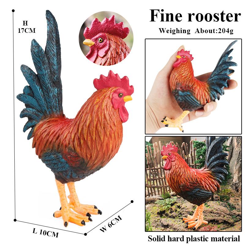 Oenux Simulation Cute Poultry Farm Animals Model Mandarin Duck Goose Swan Hen  Action Figures PVC Miniature Toy Gift For Kids