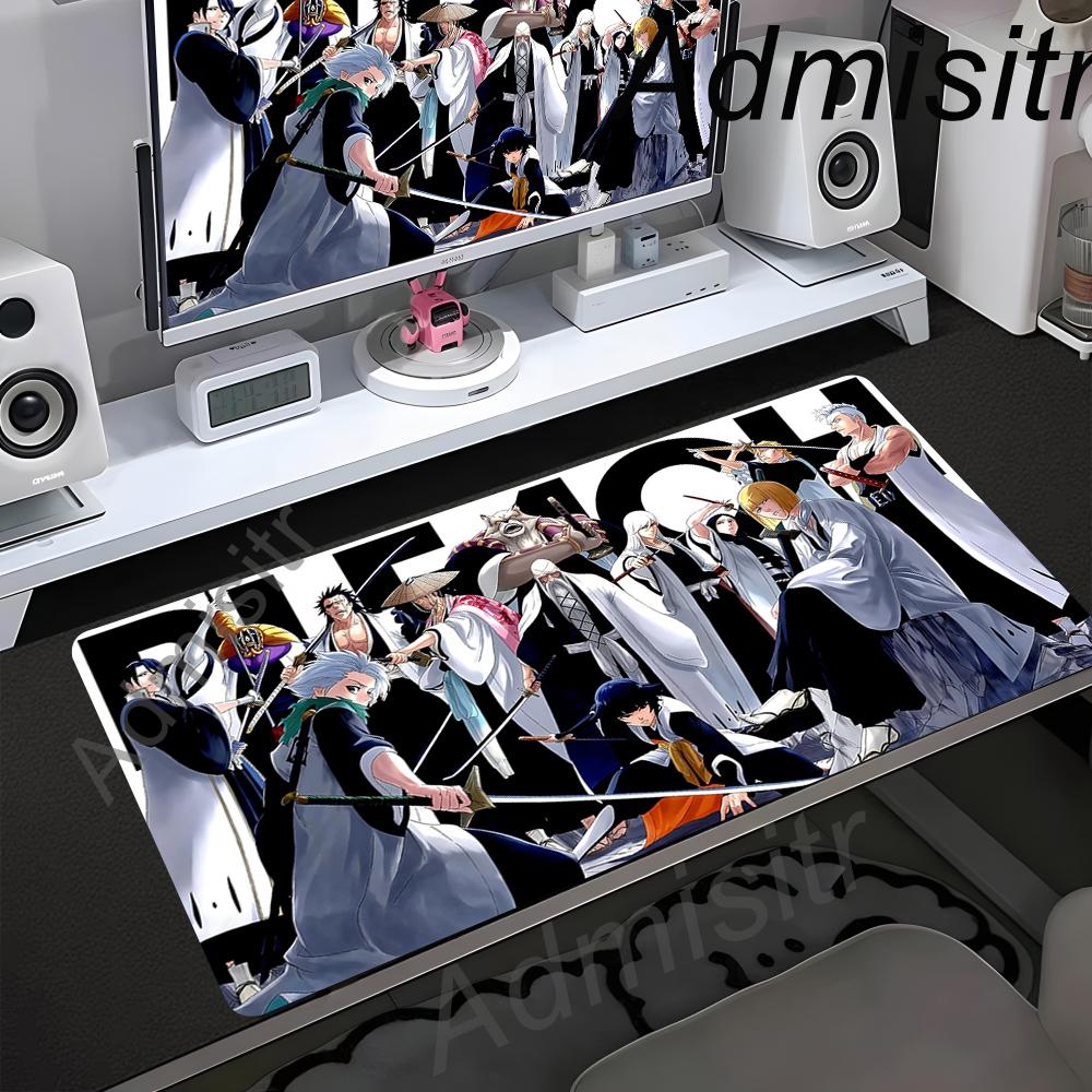 Large Mouse Pad Black White Anime BLEACH Mause Mats Gaming Accessories Office Gamer Keyboard Desk Mat Kurosaki Ichigo Mousepad