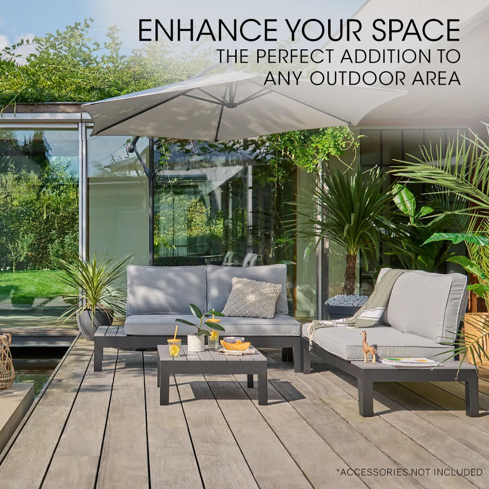 Outdoor Dining Sets Fortia 4 Pc Outdoor Furniture Setting Seater Lounge Chairs And Side Tables Outdoors Garden Patio