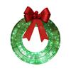 Christmas Metal Light Up Wreath With LED Warm Lights And Ribbon Bow Holiday Decoration