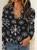 Damen Bluse 3D Druck Elegant Langarm Hemd Reverskragen Oberteile Arbeit Büro Damen Oberteile Sommer Frühling Herbst Winter