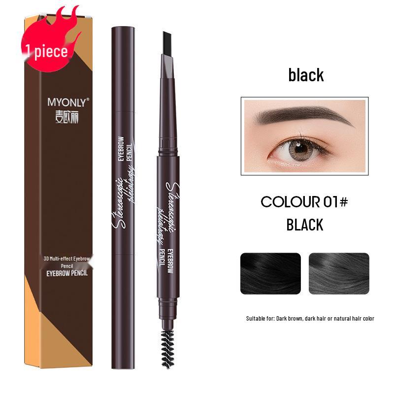 Maiouli 3D Smudge-Proof Multi-Effect Eyebrow Pencil - Beginner-Friendly Double-Ended Triangle Shape.