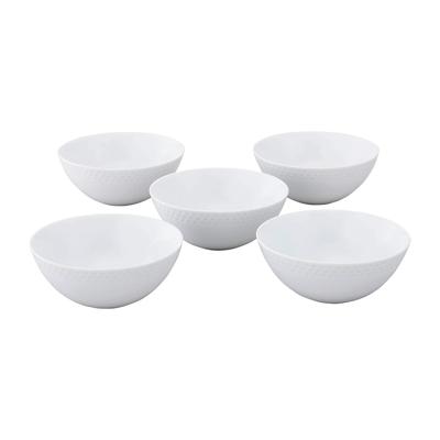 Ensemble de bols Noritake 14 cm 490 ml Rizmo Blanc Passe au micro-ondes Passe au lave-vaisselle 5 pièces Porcelaine fine F5306L/1610