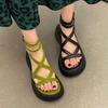 Dicke Ferse Damen Dicke Ferse Sandalen Sommer Neu Lässig Plateau Sandalen Outdoor Sport Hohl Offene Zehenschuhe