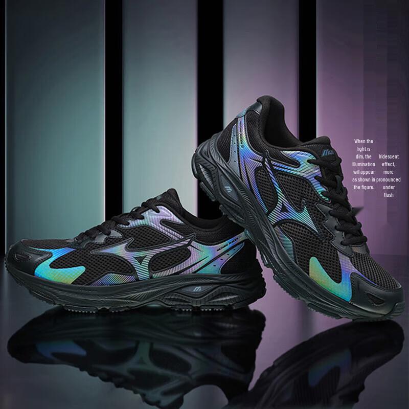 Mizuno D1GH2235-01 Phantom Black Mesh Dad Running Shoes