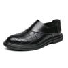 Men's Loafers Brown Black Dress Wingtip Wedding Shoes Stylish Formal Leather Prom Blazers Dance Shoes Plus Size