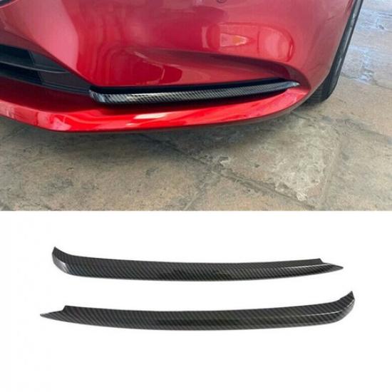 Carbon Fiber Front Fog Lamp Light Stripe Cover Trim For Mazda 6 Atenza 2020-2022