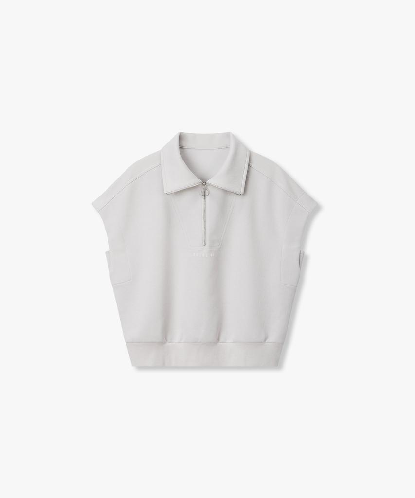 Bobeu Half Zip Jersey T-Shirt_Light Gray 7156240007