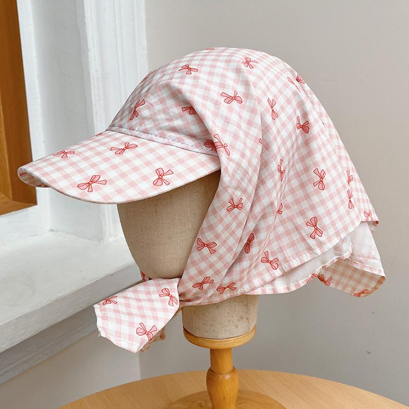 Korean Version, Color Blocked Quick Drying Headscarf, Duck Tongue Hat, Summer Sun Protection, Neck and Face Protection, Sun Headscarf, Headgear