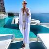 European & American Cotton Gold Thread Embroidered Beach Cover-up Dress