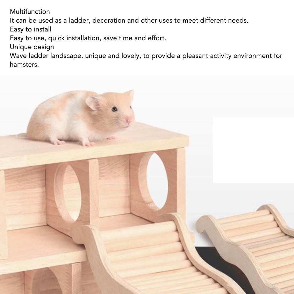 Optional Size Wooden Hamster Bridge Easy Installation Hamster Interactive Toy  Small Pets