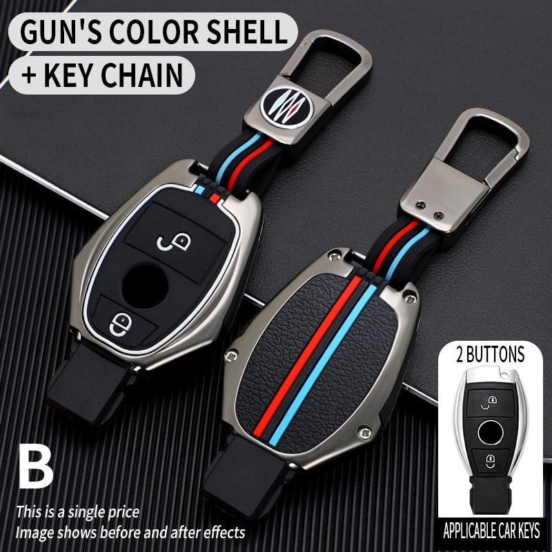 Zinc Alloy+Silicone Full Cover Car Key Case for Mercedes Benz A B C E Class GLS GLA GLK GLC CLS CLA AMG W204 W205 W212 W463 W176