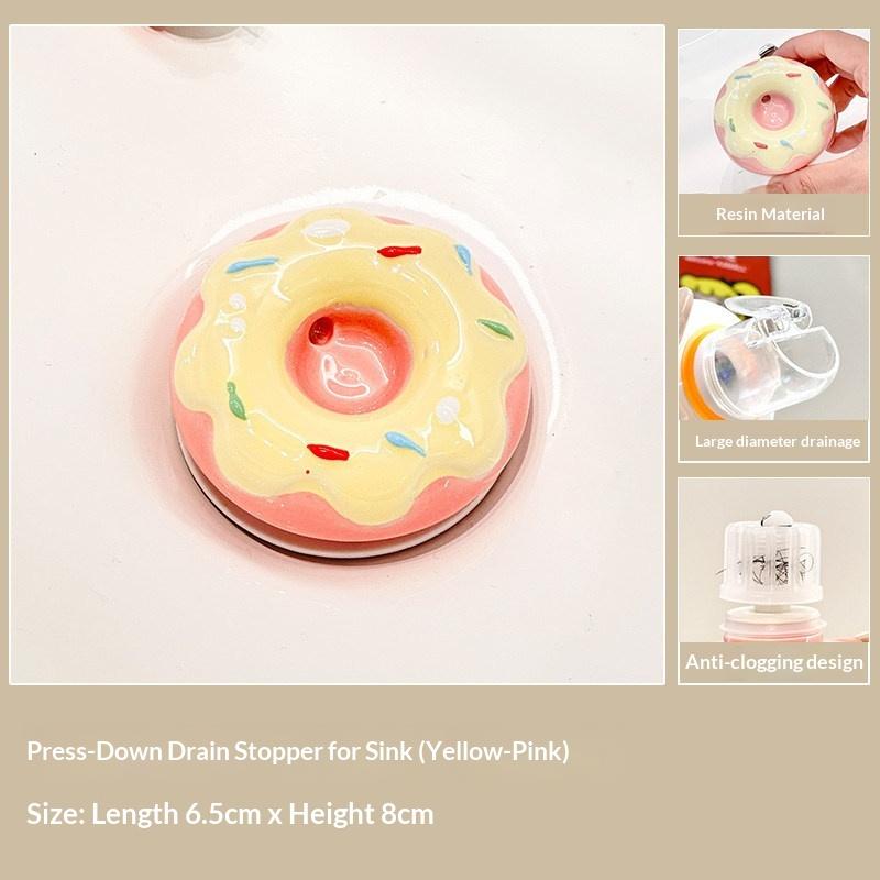 Cute Ceramic Donuts Up Basin Sink Drain Stopper Bathroom Shower Strainer Covers Home Decor Water Floor Drains Hardware Tool