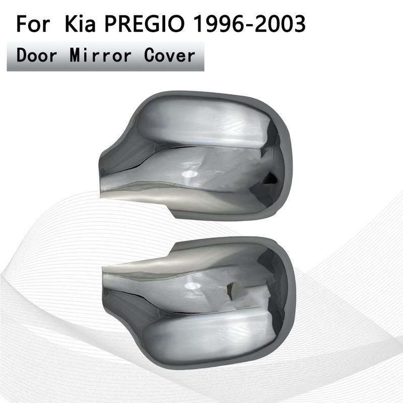For Kia Pregio 1996 1997 1998 1999 2000 2001 2002 2003 Door Mirror Covers Tools Car Accessories Silver Car Rearview Stickers