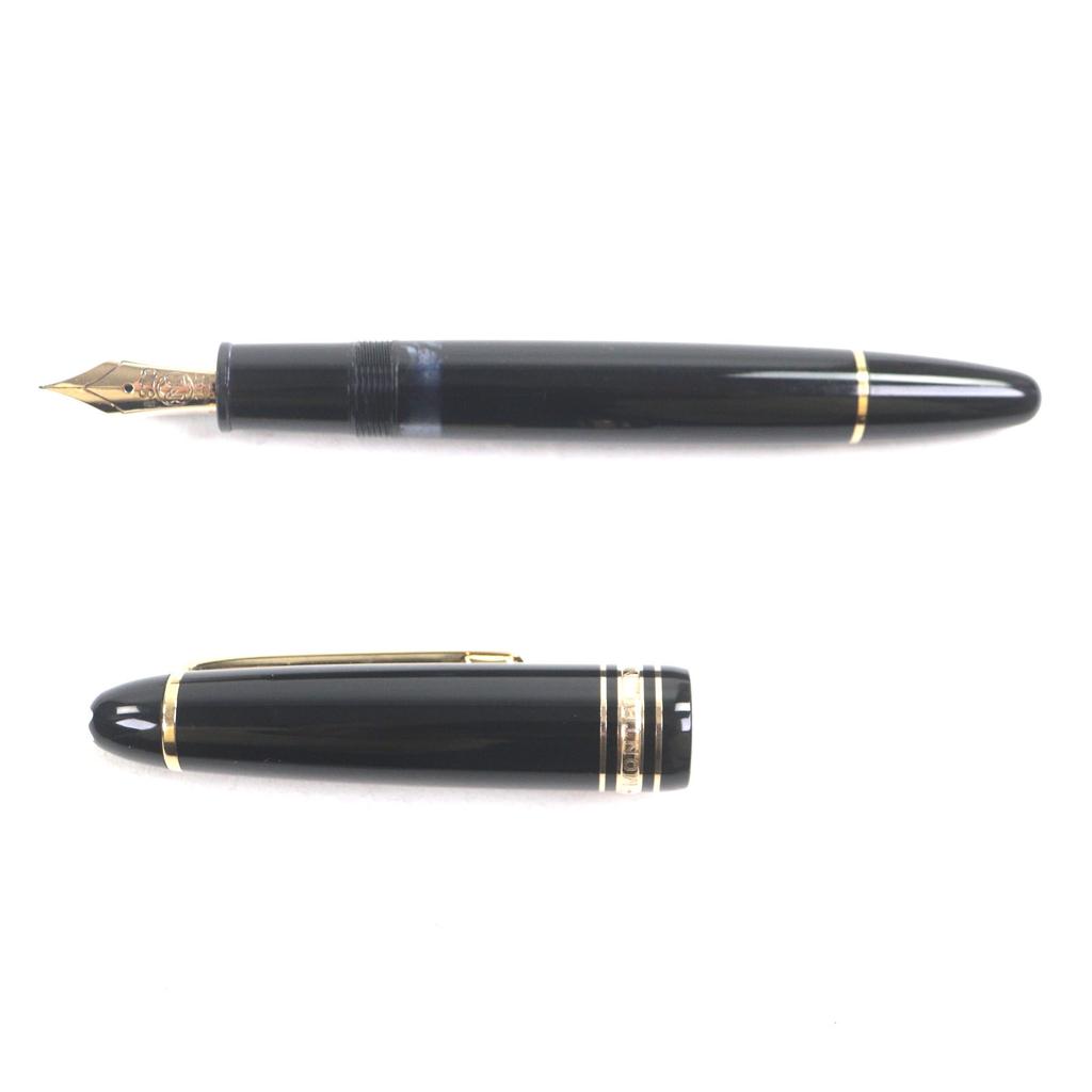 Very Good MONTBLANC Fountain Pen Meisterstück 147 Traveler Black Gold 14K Mens Used