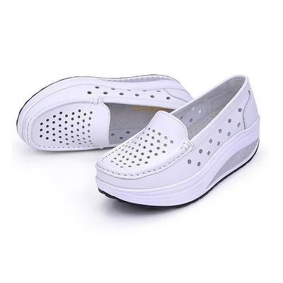 Women Leather Breathable Shoes Swing Shoes Platform Nurse Work Shoes