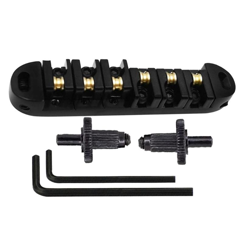 Roller Saddle Bridge and Allen Wrench Combo Replacements for LP 6-String Guitar