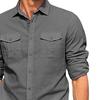 Men Solid Color Casual Shirt Lapel Long Sleeve Flap Pockets Single Breasted Shirt Loose Fit Tops Workwear