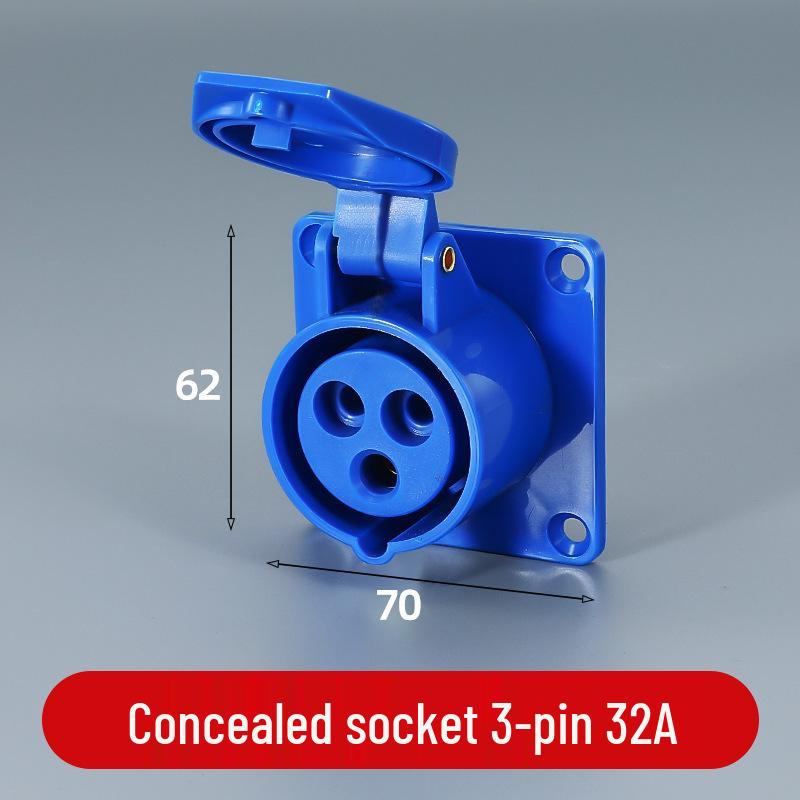 3/4/5 Pin Waterproof Aviation Connector, 32A, Three-Phase, Male & Female, Non-Explosion-Proof