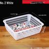 Large White Plastic Rectangular Kitchen Basket for Draining, Washing, and Storage