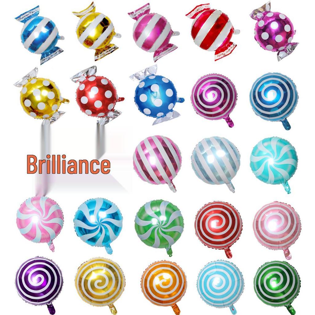 18" Aluminum Foil Pinwheel Candy Lollipop Balloon - Birthday & Christmas Party Decoration