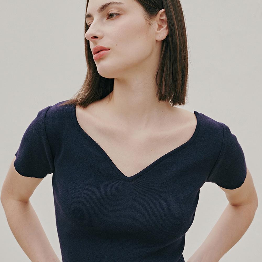 Odier Two-Way Tulip Neck Pullover - Navy Navy/One