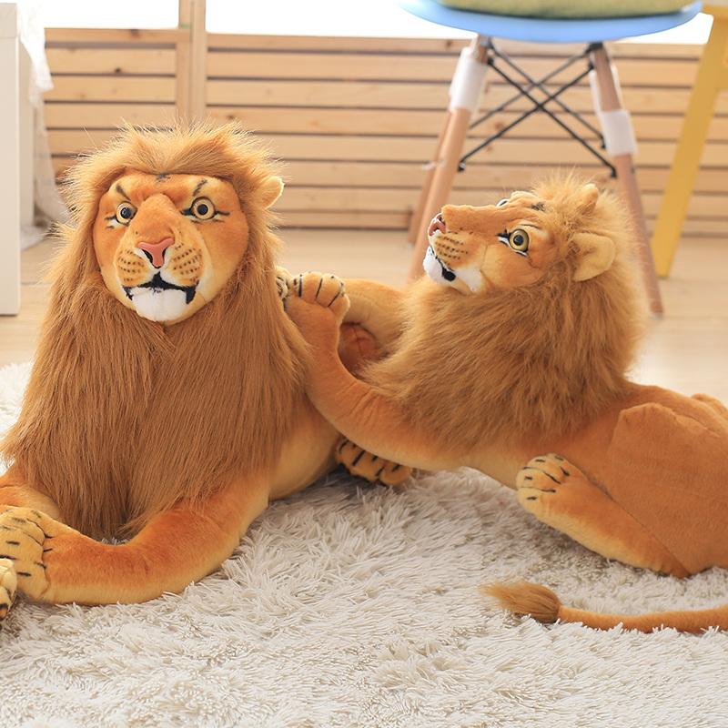 1 pezzo 30-90 cm Leone Peluche Realistico Giocattoli progettati per Bambini Bambini Adorabile Bambola Animale Giocattolo di Peluche Cartone Animato Regalo per Data di Nascita Decorazione per la Casa
