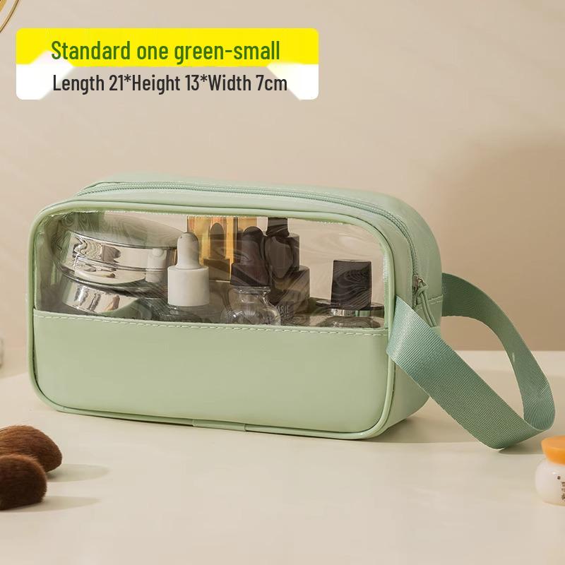 PU Translucent Waterproof Makeup Bag - Large Capacity Travel Bath & Cosmetics Case