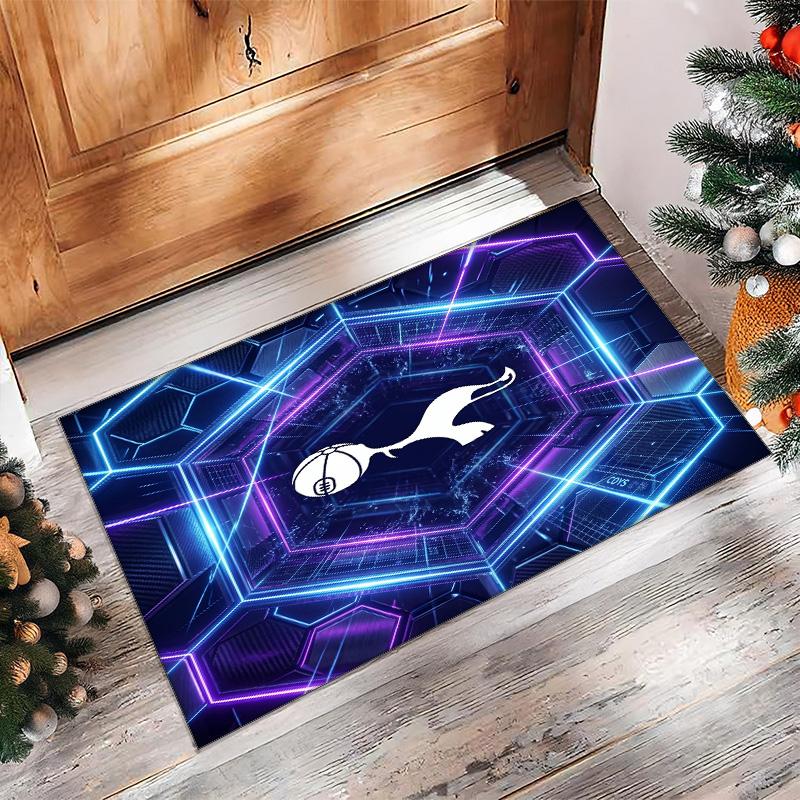Tottenham Hotspur Bedrukte Flanellen Vloerkleed Antislip Zacht Polyester Vloerkleed Binnen Decoratie Mat voor Slaapkamer Woonkamer Bank