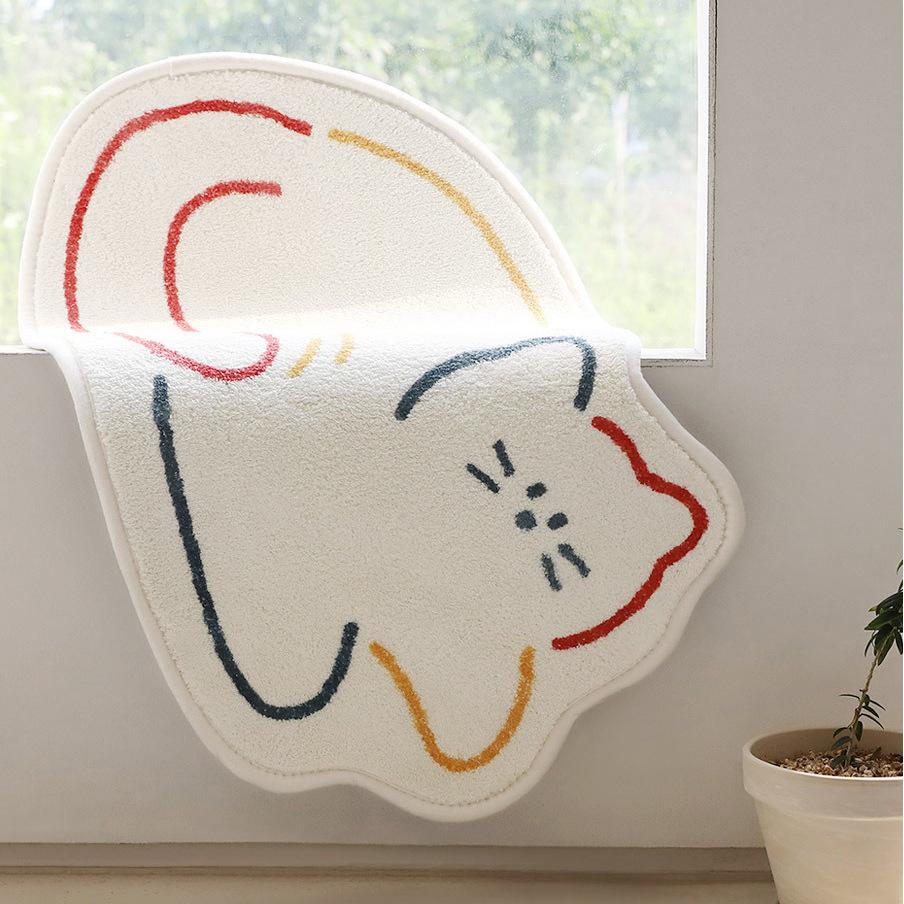 

Lovely Cartoon Bathroom Shaggy Non-Slip Rug Bathroom Absorbent Doormat Pet Entryway Mat Bedroom Children s Room Decor 40x60cm