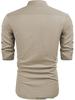 Men's Casual Cotton Linen Stand Collar Shirt - European & American Style for Summer Beach Vacation 2023