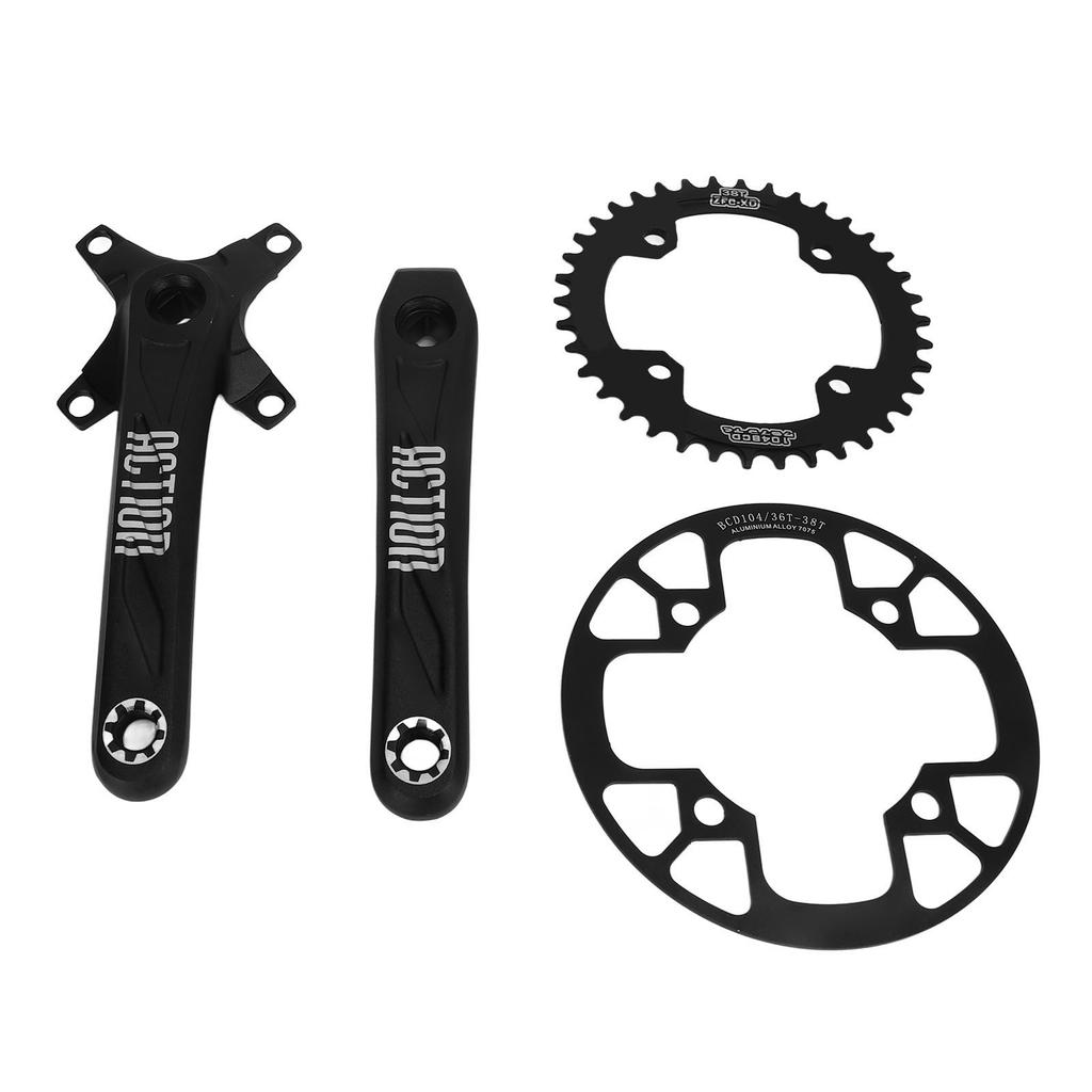 Bike Crankset 38T Narrow Wide Chainring with 170mm Crank Arms 36T To 38T Guard Plate Mountain Bike Crank Set