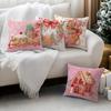 Pink Christmas Gingerbread Man Pillowcase Bedroom Sofa Cushion Cover 100% Polyester Living Room Cushion Pillowcase Home Decor