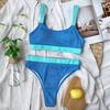 Set Bikini imbottito push-up da donna Costume da bagno a vita alta due pezzi