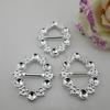 (AB75 21mm)10pcs New Oval Plastic Fake Rhinestone Plating Buckles
