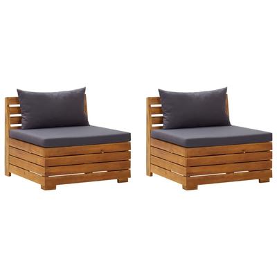 Vidaxl 2-Seater Garden Sofa With Cushions, Solid Acacia Wood