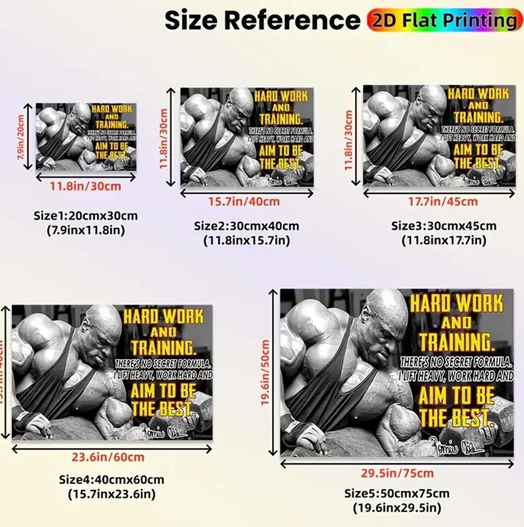 Motivational Fitness Gym Wall Poster - Bodybuilding Decor Art