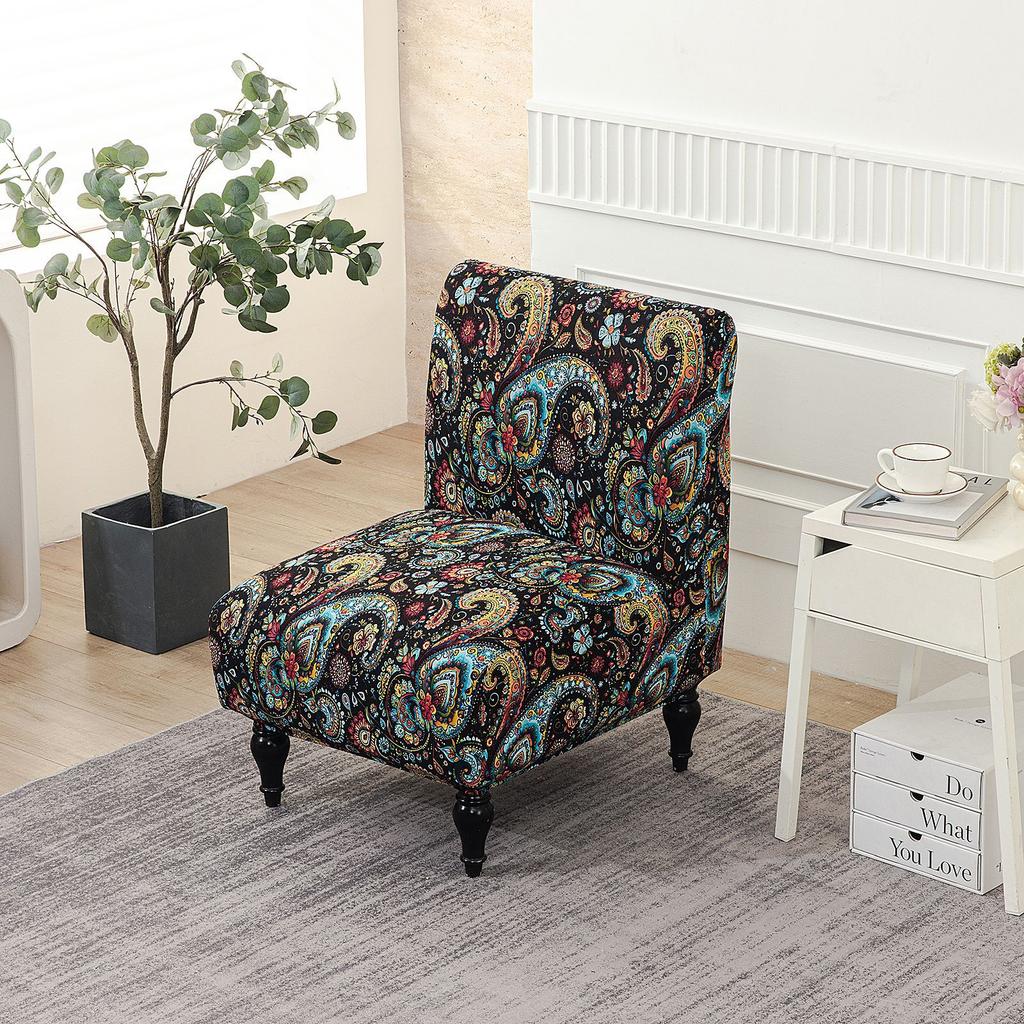 New Color Elastic Printing Armless Fat Chair Cover Amazon Hot Sale Single Armless Sofa Chair Cover