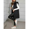 Womens Hooded Quilted Mid-Length Cotton Vest Loose Warm Zipper Outerwear Fall 2026