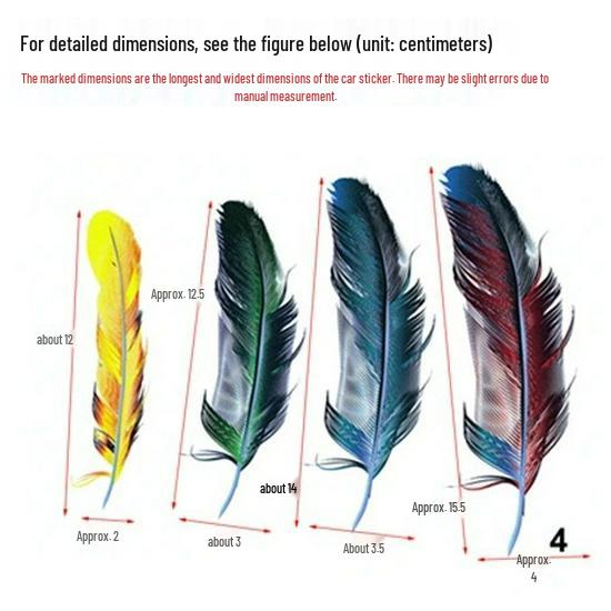 3D Reflective Feather Car Door & Body Stickers: Scratch Cover & Creative Decoration