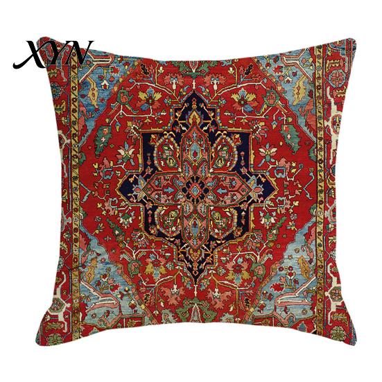 Square Pillow Case Boho Throw Covers, 18 x Inch Bohemia Bedroom Pillowslip Ethnic Style Cushion Case, Decorative Pillowcase for Sofa Couch
