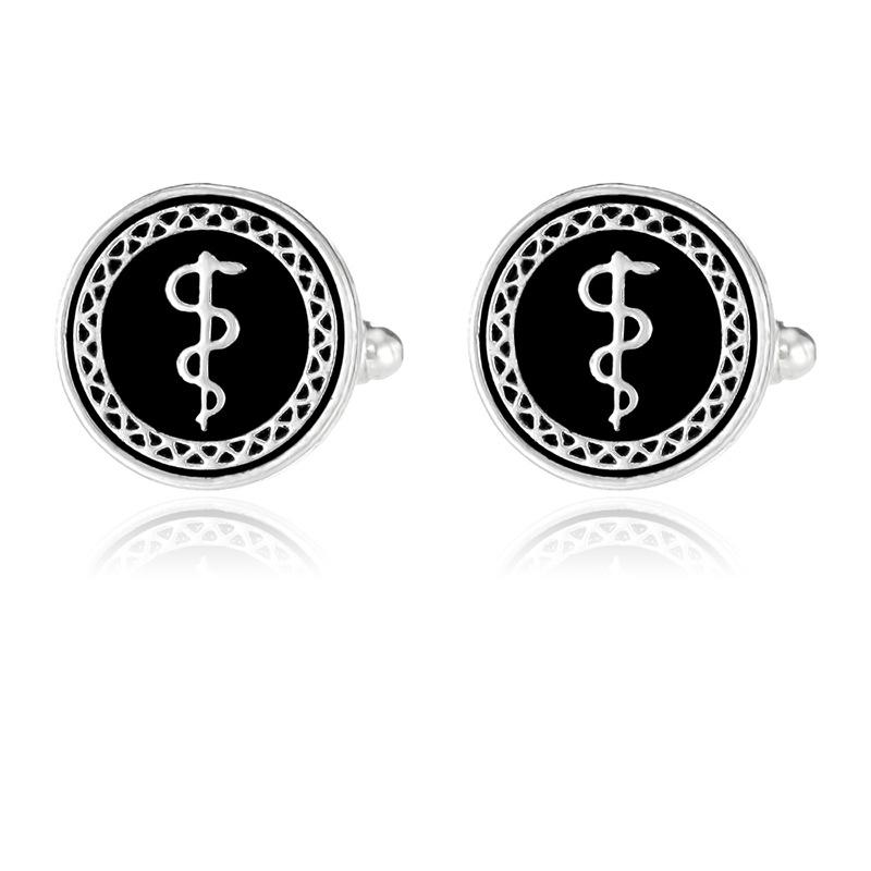 Cross-Border Round Dragon Cufflinks French Vintage Pattern Cuff Buckle Shirt Suit Sleeve Staple Decoration