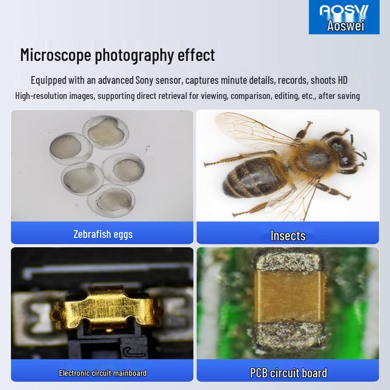 AOSVI Trinocular Stereo Zoom Microscope with Screen