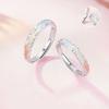 Luminous Rainbow Couple Rings Open Rings For Women Men Adjustable Couple Rings Jewelry Gift