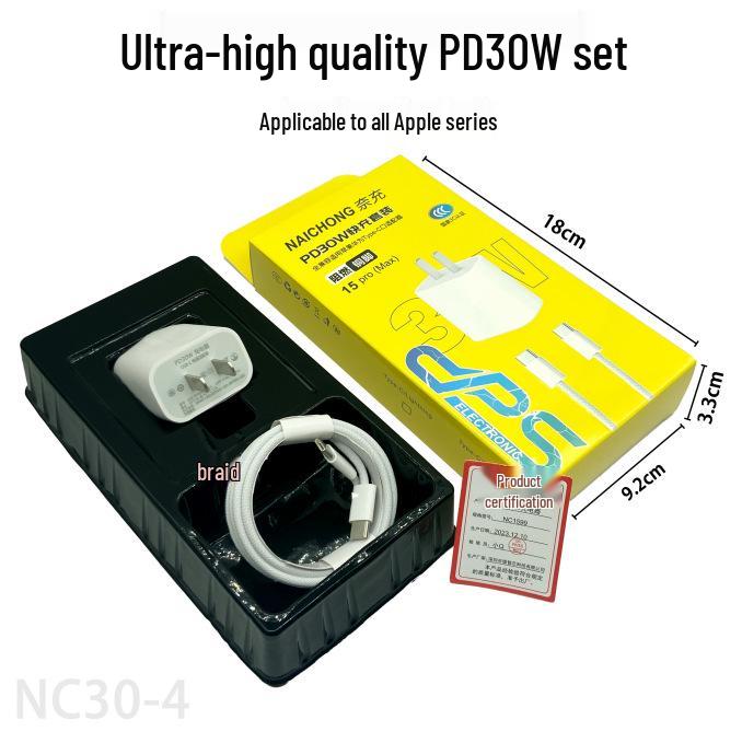 Apple-Compatible PD30W Type-C Fast Charger with 3C Certification for Mobile Phones