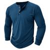 Men's Slim Crew Neck Long Sleeve Henley Shirts Casual Solid Basic Tops 3-Button Sports T-Shirts Athletic Workout Moisture Wicking Tee Shirt for Male