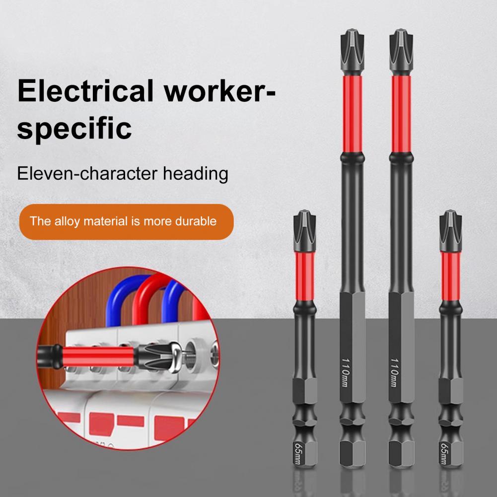 Heavy-duty Electrical Screwdriver Set Durable Impact Screwdriver Bit Set with Magnetic Slotted Heads Corrosion for Slot for Diy