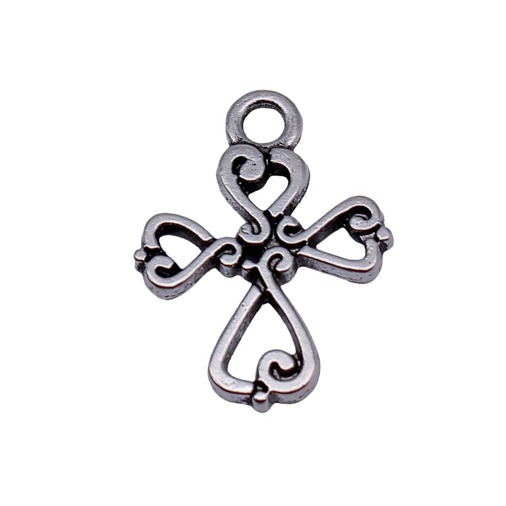 Vintage Cross Charms Multi Color Alloy Pendants For Religious Christian Jewelry