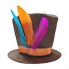 Magician Top Hat Costume Artificial Feather for Club Show Gentleman Fancy Dress